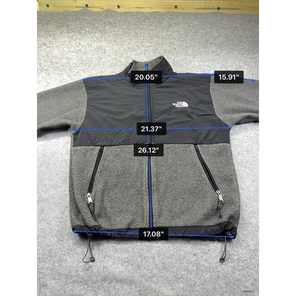 The North Face Denali Fleece Jacket Youth L Gray Black Good Polartec Full Zip - Picture 2 of 10